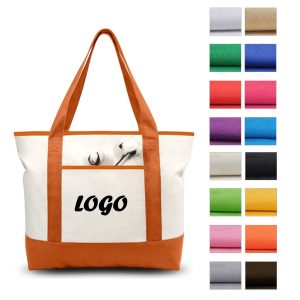 Durable 12oz Cotton Canvas Tote Bag with Pocket