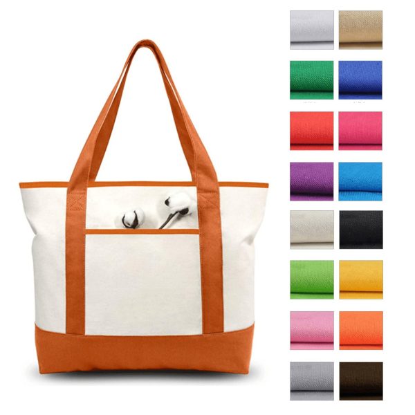 Durable 12oz Cotton Canvas Tote Bag with Pocket - Image 2