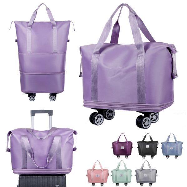 Collapsible Wheeled Travel Tote Bag - Expandable Luggage - Image 2