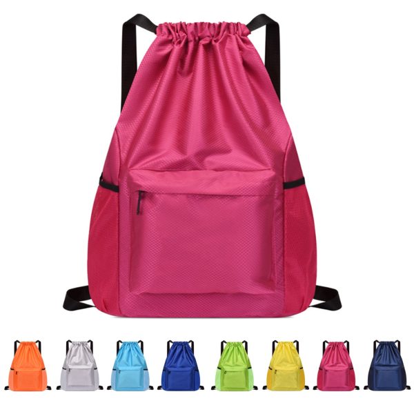 Water-Resistant Drawstring Sports Backpack with Durable Straps - Image 2