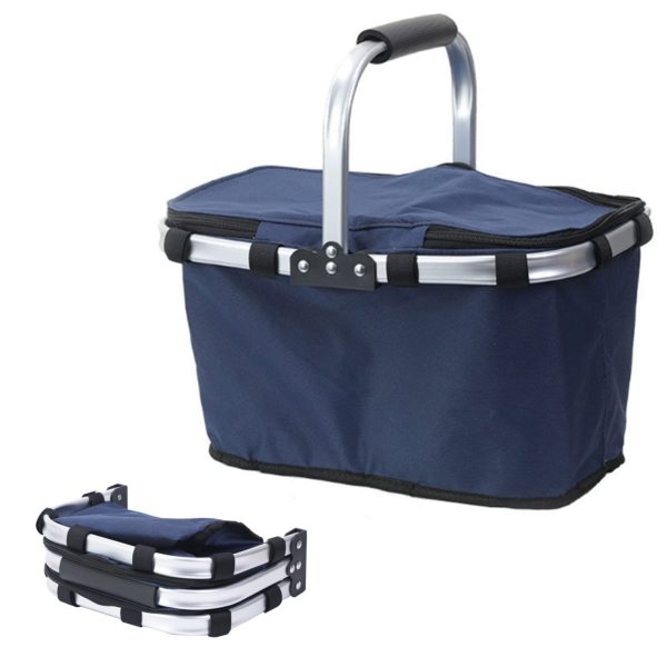 Collapsible Insulated Picnic Basket with Aluminum Frame - Image 2