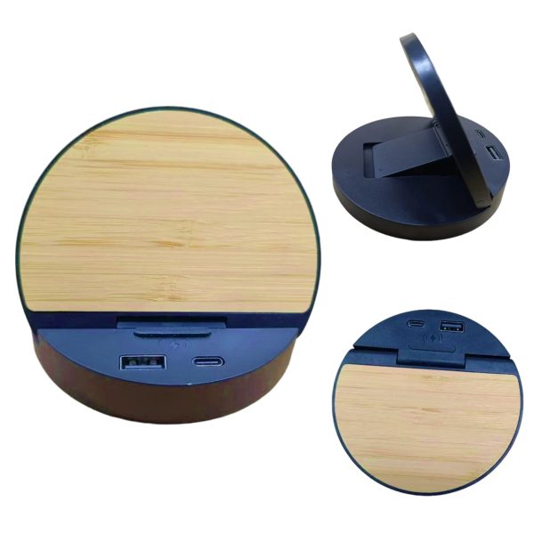 Eco-Friendly Bamboo Wireless Charging Stand - Image 2