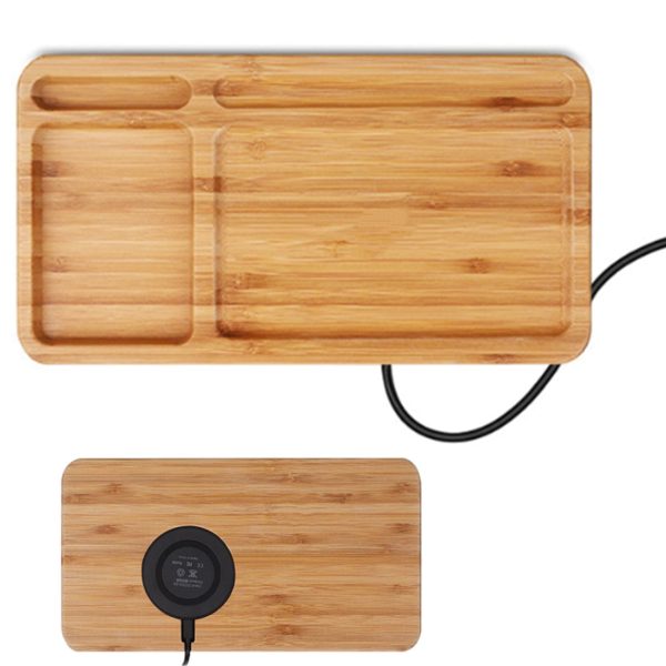 Bamboo Charging Pad with Desk Organizer - Image 2
