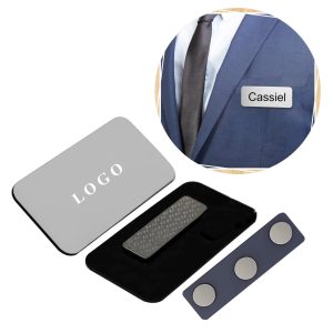 Durable Stainless Steel Name Tag Holder with Strong Magnets